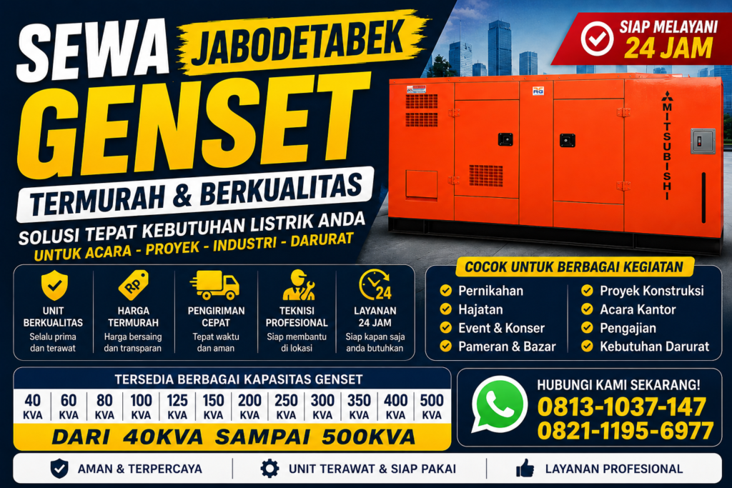 Sewa Genset Setiabudi Termurah I 40Kva - 500Kva